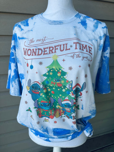 Stitch Christmas Bleached Tee