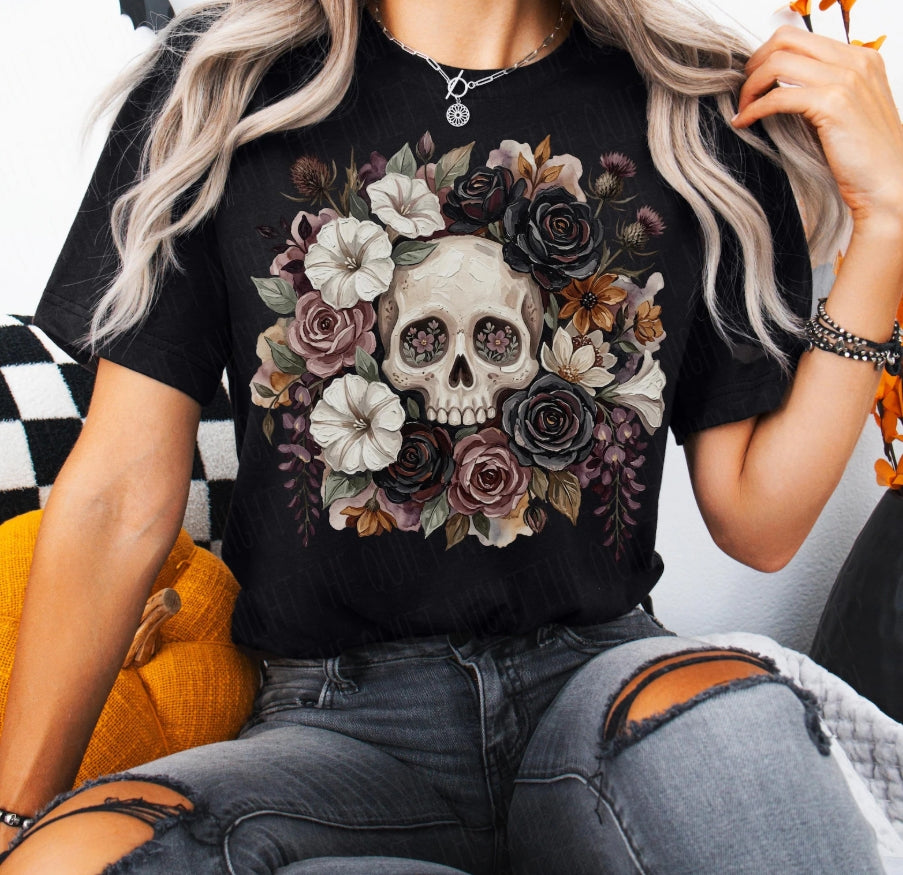 Floral Skull Tee