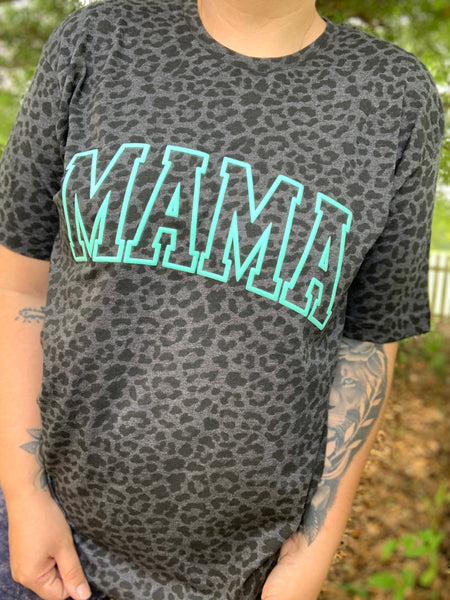 Mama, Wifey, Nurse Puff Leopard Tees