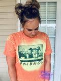Halloween Friends Orange Neon Bleached Tee