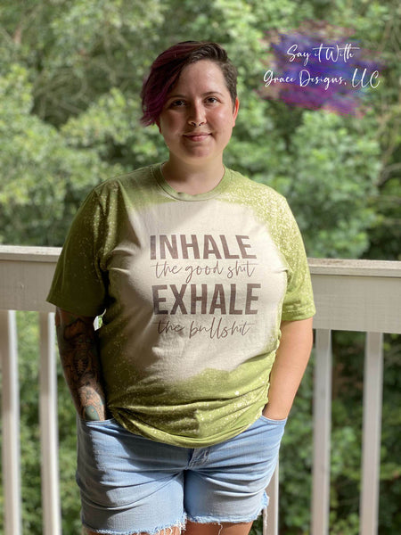 Inhale/Exhale Bleached Tee