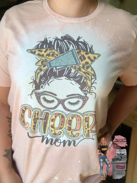 Cheer Mom Bleached Tee