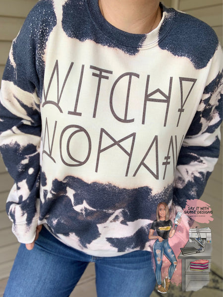 Witchy Woman Bleached Sweatshirt Say it With Grace Designs SC