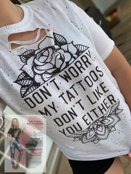 Tattoos Distressed Tee