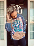 Darlin Boho Western Bleached Hoodie