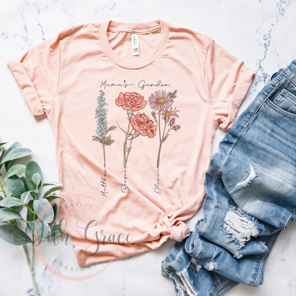 Personalized Birth Month Flower Tee